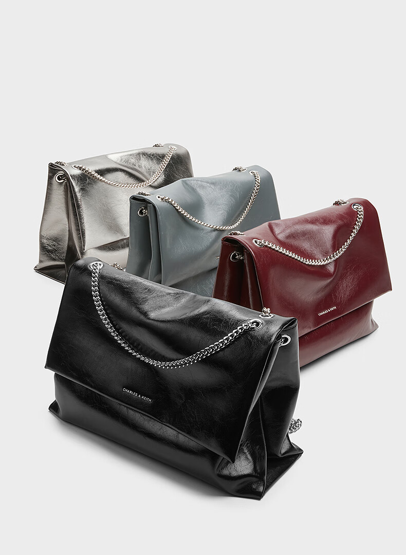 CHARLES&KEITH Large Capacity Soft Chain Messenger Bag, Shoulder Bag, Underarm Bag, Women's Handbag, Birthday Gift, CK2-20271514 1