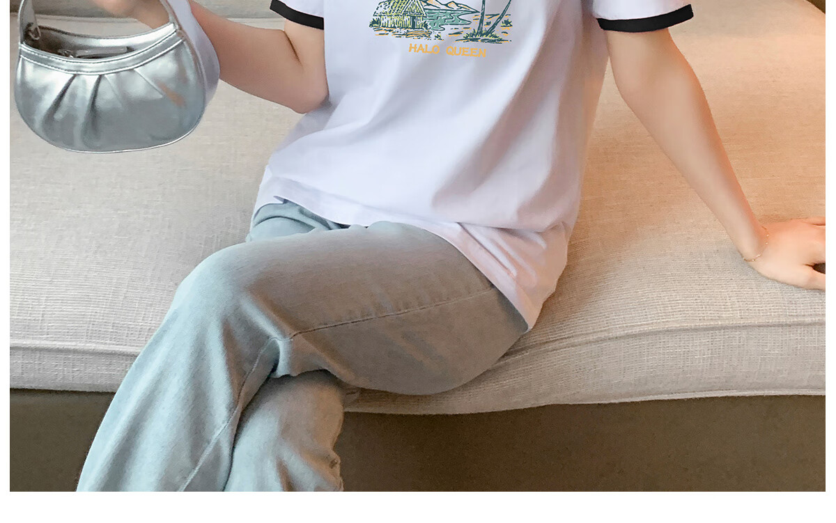 Halo Queen Long-Sleeve T-Shirt for Women, Spring And Autumn Round Neck Shell Cute Casual Versatile Base Shirt Top New Product H143T2020 63