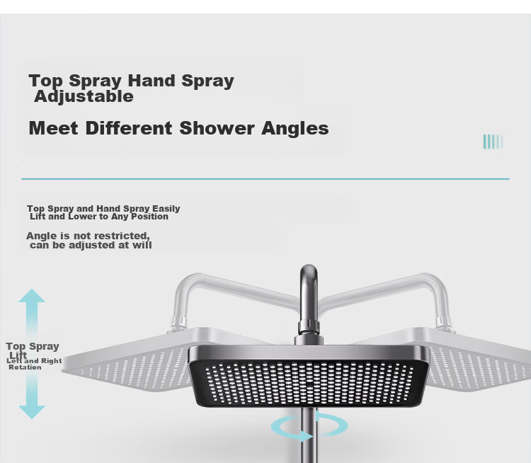 Larsd Shower Set with Handheld Spray Gun, Piano Key Buttons, Gray, Four Modes, F07 19
