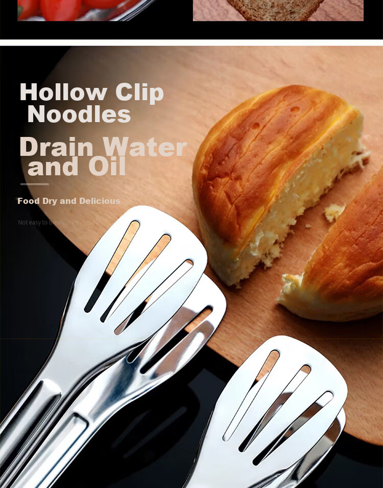 BJ Tongs Food Clamps Stainless Steel Tongs Kitchen Steak Tongs Barbecue Tongs Meat Tongs Food Clamps 4