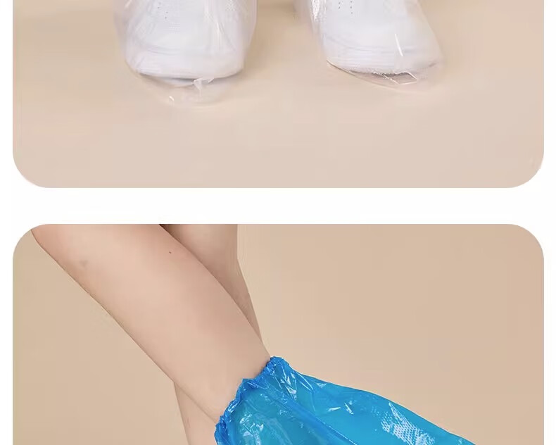 JAJALIN Disposable Waterproof Shoe Covers for Adults, Thick Rain Boots for Outdoor Wear, Student Individual Packaging, 5 Pairs Per Pack 28