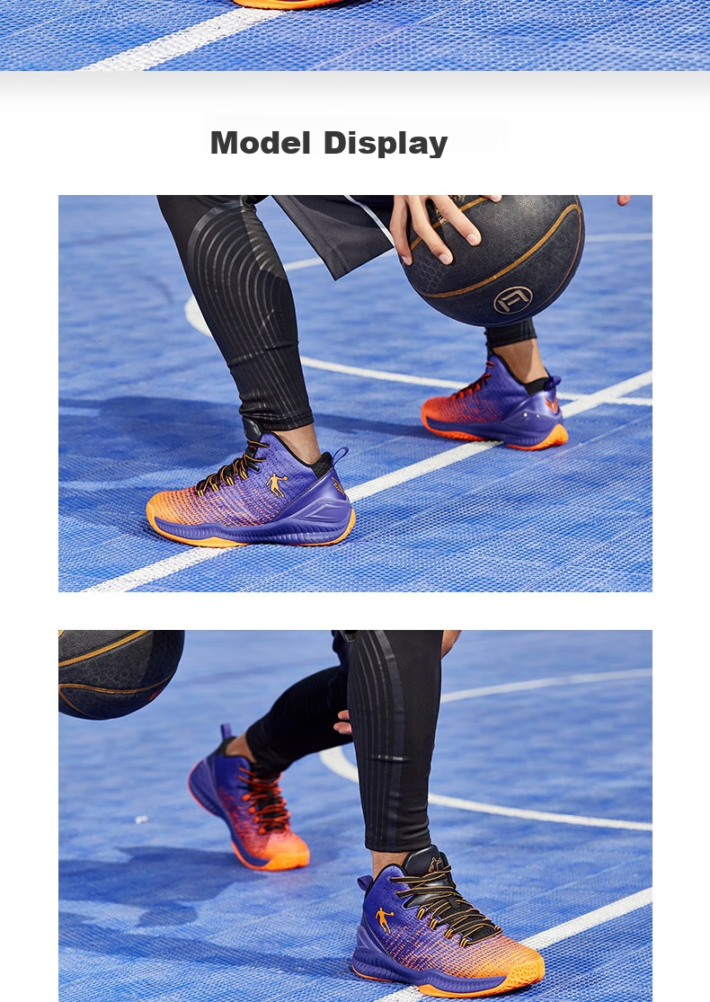 QIAODAN Basketball Shoes for Men, Summer Mesh Breathable Shock-Absorbing Wear-Resistant Youth Comfortable Sneakers 13