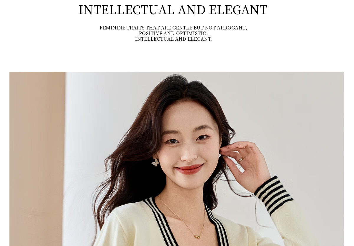 Chushen Women's Spring and Autumn Knitted V-Neck Sweater Color-Block Design Cardigan Jacket S143Z1008 13