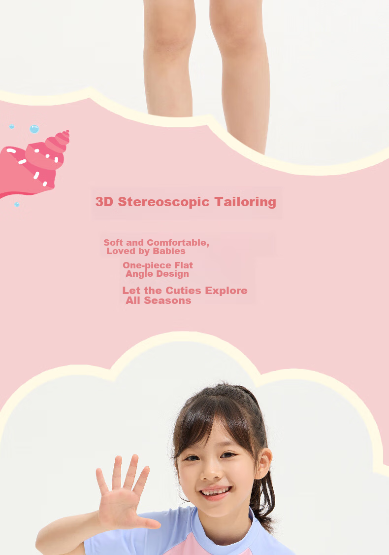 Li-Ning Children's Swimsuit, One-Piece Surfing Suit for Girls, Comfortable Quick-Dry Swimwear for Beach And Hot Springs, Style 007, Blue-Pink, Size 140 6