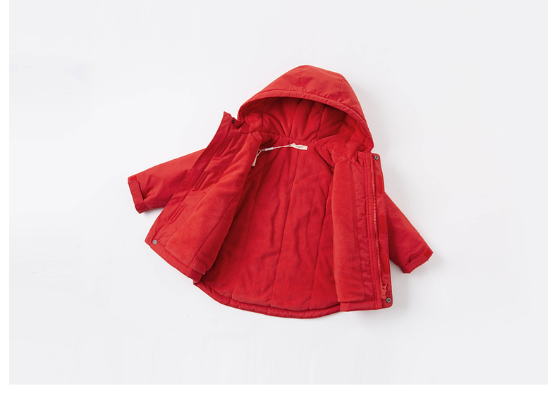 DAVE & BELLA Kids Cotton Padded Jacket Girls Winter Coat Boys Thickened Hooded Cotton Coat 27