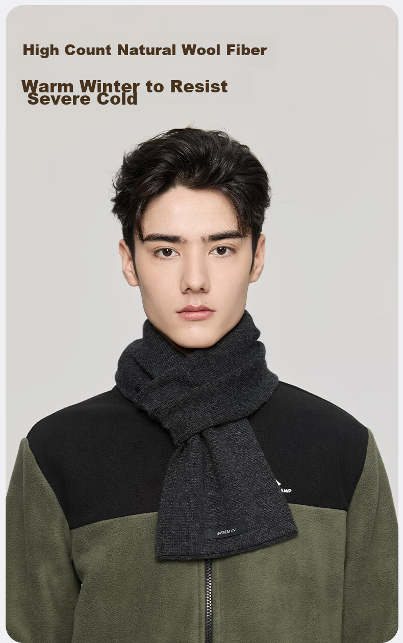 MISSION UV Sheep Wool Scarf for Men, Autumn And Winter Warm Neck Gaiter, Lightweight Outdoor Neck Warmer, Wearable Scarf 5