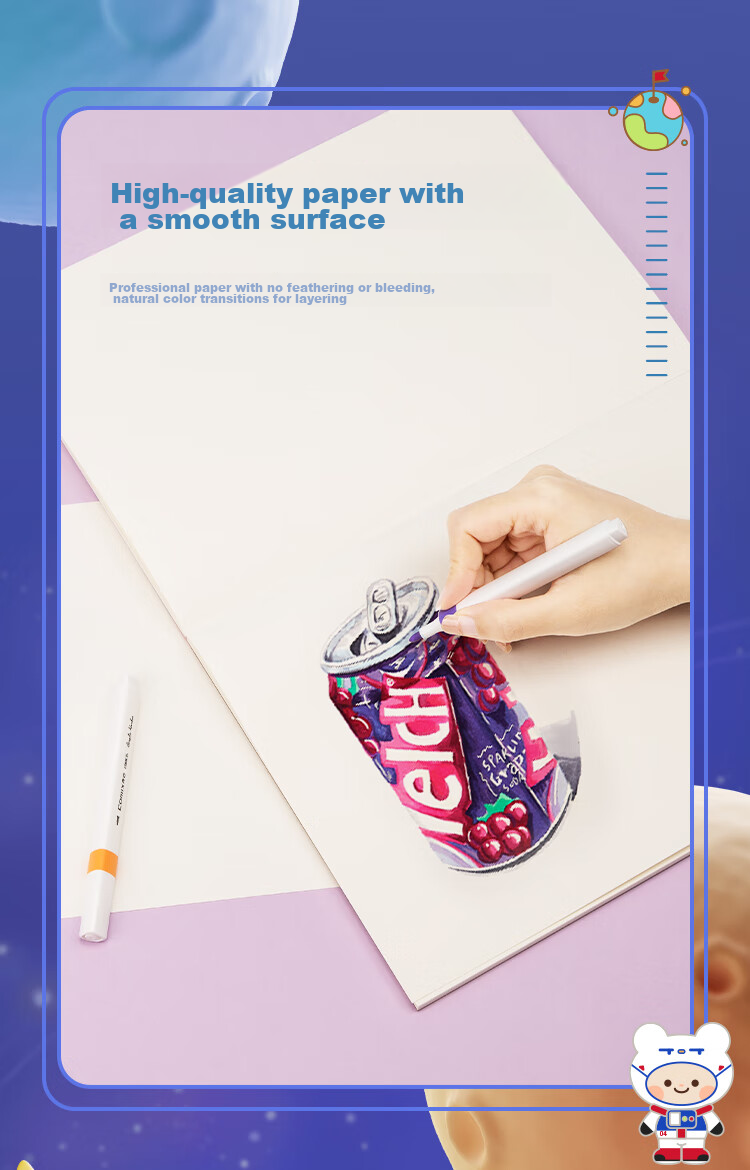 COMIX Mini World Thickened Picture Book, Children's Drawing Book, Large Size for Kindergarten And Elementary School Students, Hand-Drawn Doodle Book, A4/30 Pages/6 Books Set, MWCH0201 2