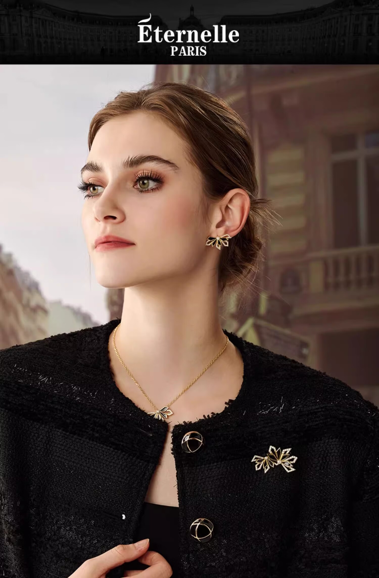 Eternelle French Eternal Black Knight Series Brooch, High-End Luxury Design, European And American Style Corsage Pi 1