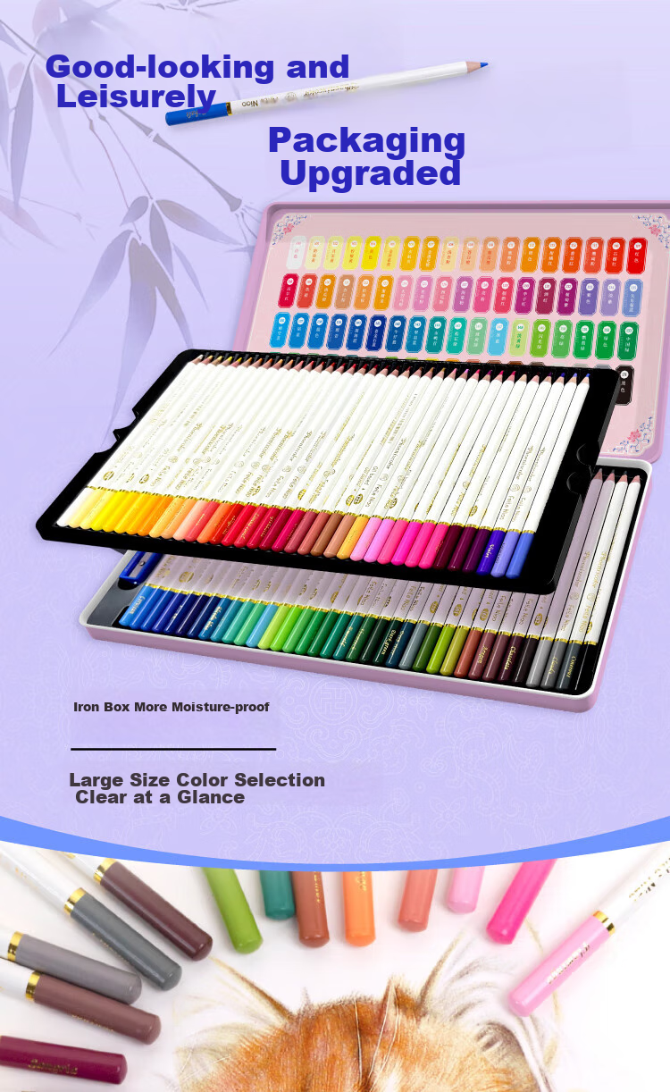 Feileniao [Mid-Autumn Festival Gift] 72-Color Water-Soluble Colored Pencils, Forbidden City Cultural And Creative Gift Box, Colorful Pencil Drawing Set, Chinese-Style Hand-Drawing, Handmade Creative Birthday Gift, Companion Gift 3