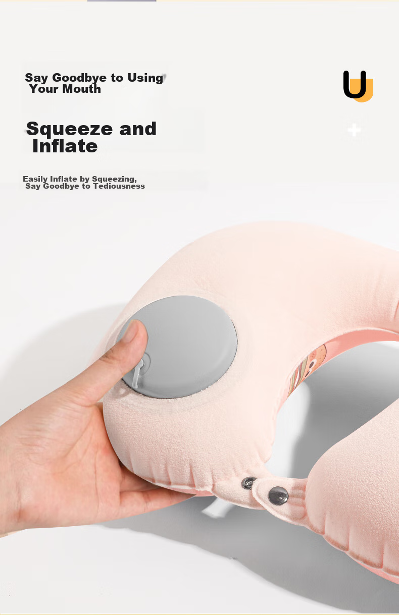 Lehuolvxing Inflatable U-Shaped Neck Pillow, Travel Portable Neck Support, Car Headrest, Airplane And High-Speed Rail Essential, Sleeping Aid 7