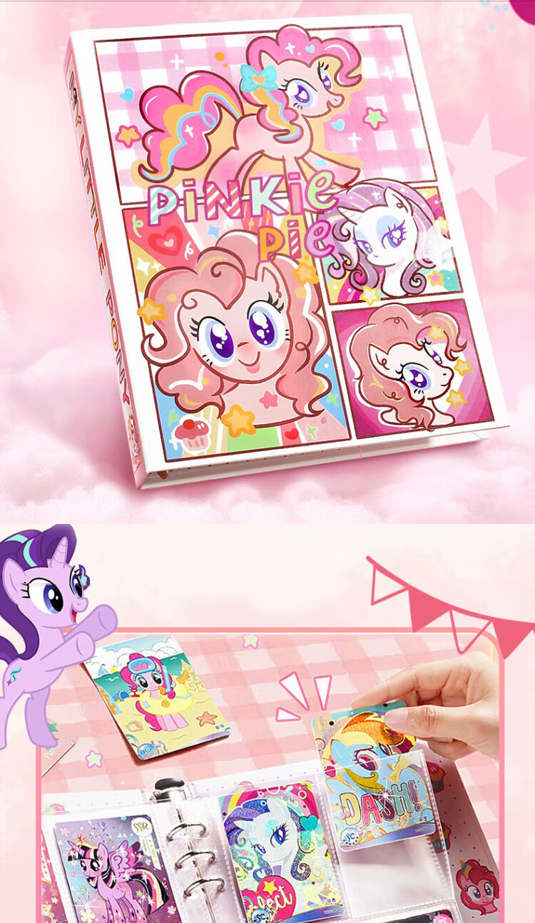 Jiamo Album, My Little Pony Hardcover Loose-Leaf Card Storage Book, Xiaohongshu Style, High-Quality Ins Niche Student Gift, 20 Double-Sided Pages, Yuanxiao Gift, Back-To Seaso 2