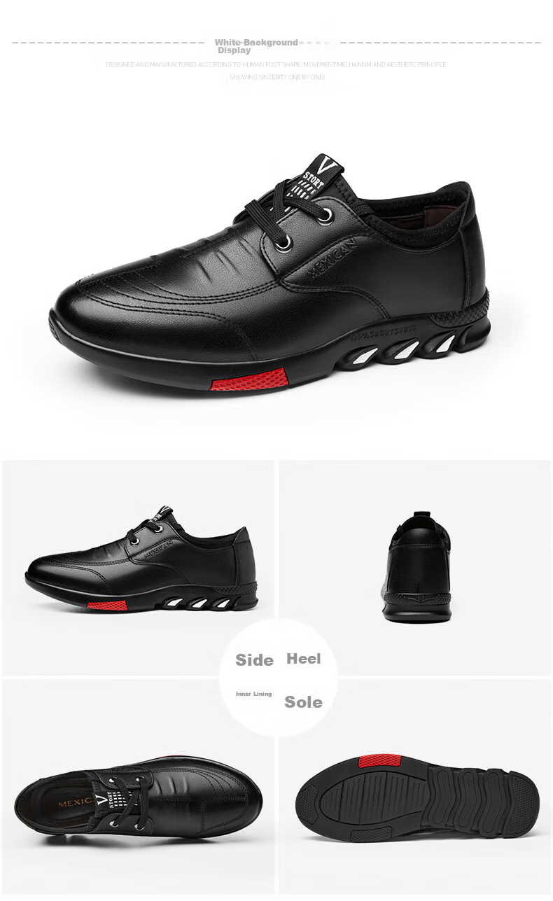 MEXICAN Autumn And Winter New Business Casual Leather Shoes for Men, Formal British Style Driving Lightweight Shoes 155MS702 New Black Size 40 16