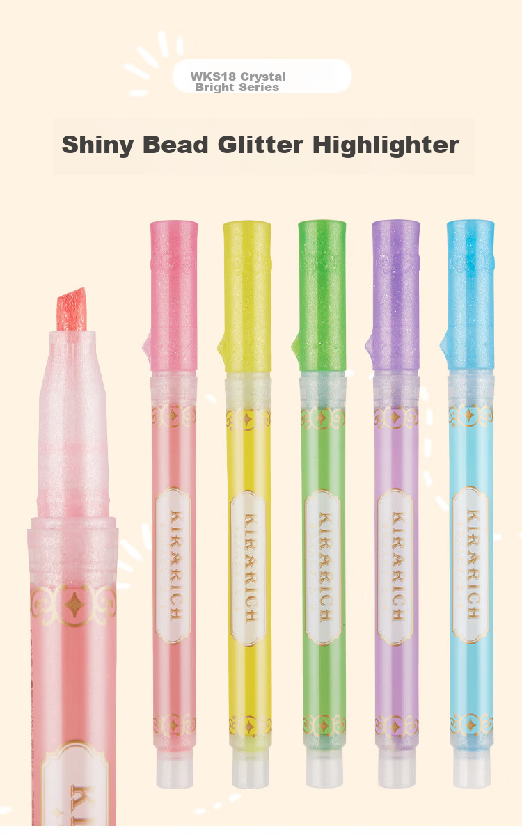 ZEBRA Crystal Bright Highlighter, Colored Marker Pen, Kirarich Series Student Marker, WKS18, Blue 1