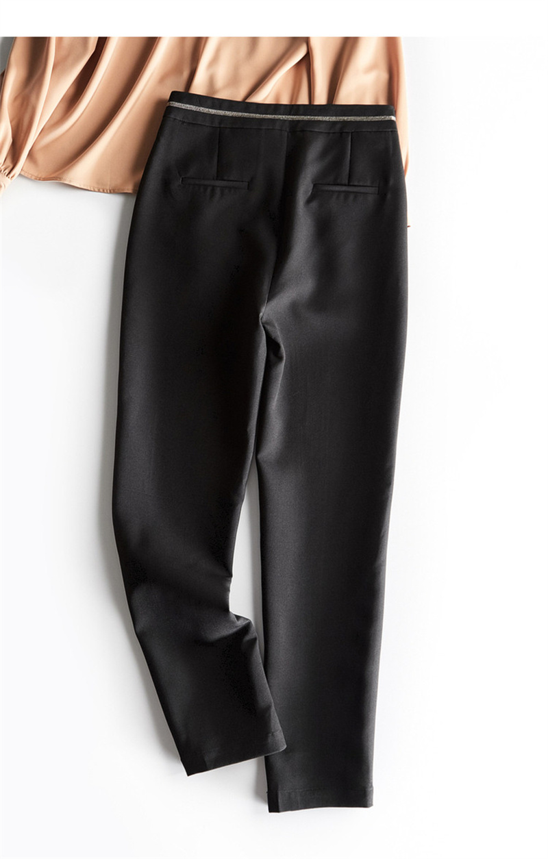 Dme Cropped Pants for Spring And Autumn, New Straight-Leg Suit Pants with Fake Pockets, Casual Trousers for Women, Khaki, S 71