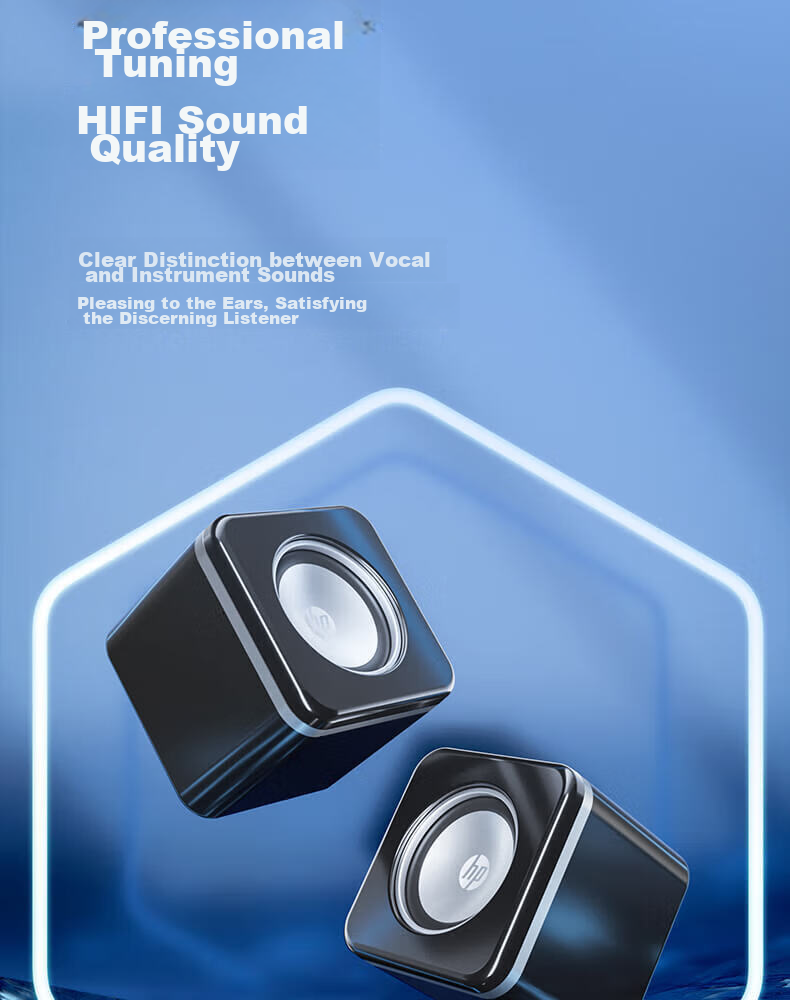 HP NS1pro Computer Speakers Mini Desktop Speakers Small Steel Cannon Multimedia Laptop Desktop Mobile Dual Interface Wired Home Subwoofer 6