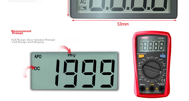 UNI-T UT33A+ Pocket Digital Multimeter, High-Precision Burn-Proof Multimeter, Electrician's Meter, Multi-Purpose Meter for Home Use 15
