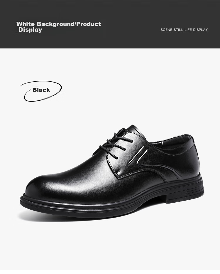 CARTELO Leather Shoes for Men, Business Formal Dress Shoes, Casual New Style Heightening Derby Shoes, Wedding Soft-Soled Breathable Groom's Shoes, British Style 15