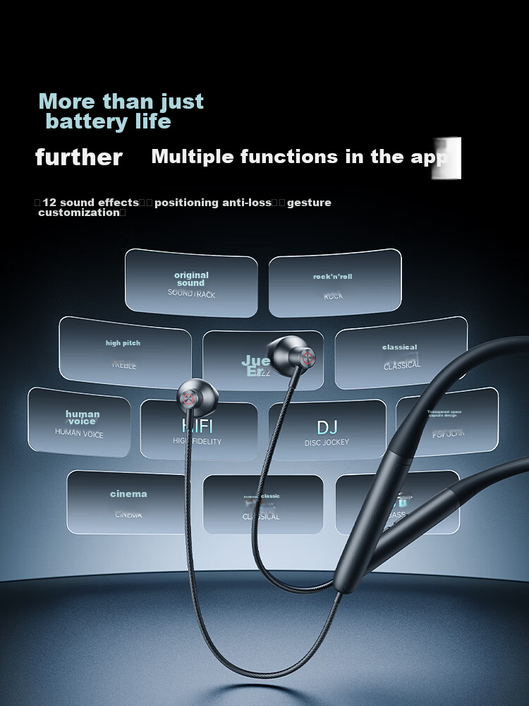 Baseus P1 Upgraded Neckband Bluetooth Earphones with Long Battery Life for Running, Wireless Noise-Cancelling Headphones Compatible with Apple, Huawei, Vivo, Honor, OPPO Phones 5