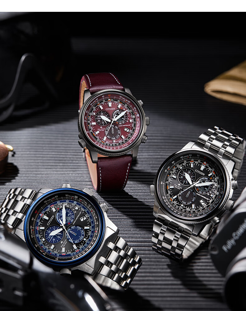 CITIZEN Watch for Men, Japanese And Korean Style, Eco-Drive, Radio-Controlled, Three-Dial Blue, Fashionable Business Style, Gift for Boyfriend, CB5866-55E 5