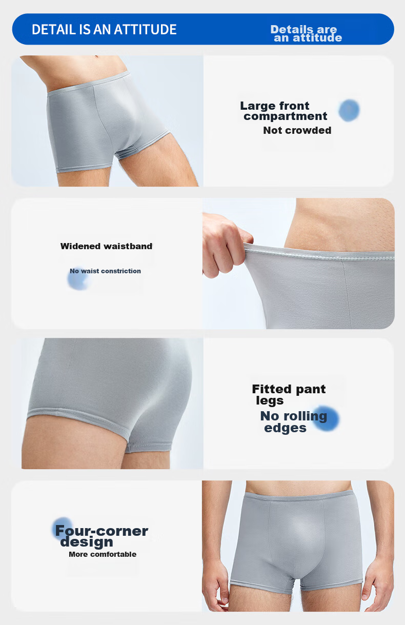 Briars Disposable Men's Boxer Briefs, Pure Cotton [6 Boxes 24 Pieces], Large Size, Sterile, No-Wash, Men's Gray XXL 16