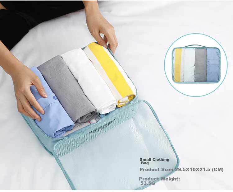 BUBM Travel Storage Bag, Luggage Organizer, Clothes Sorting Pouch, Tourist Clothing Storage, Drawstring Shoe And Underwear Bag, Eight-Piece Set 14