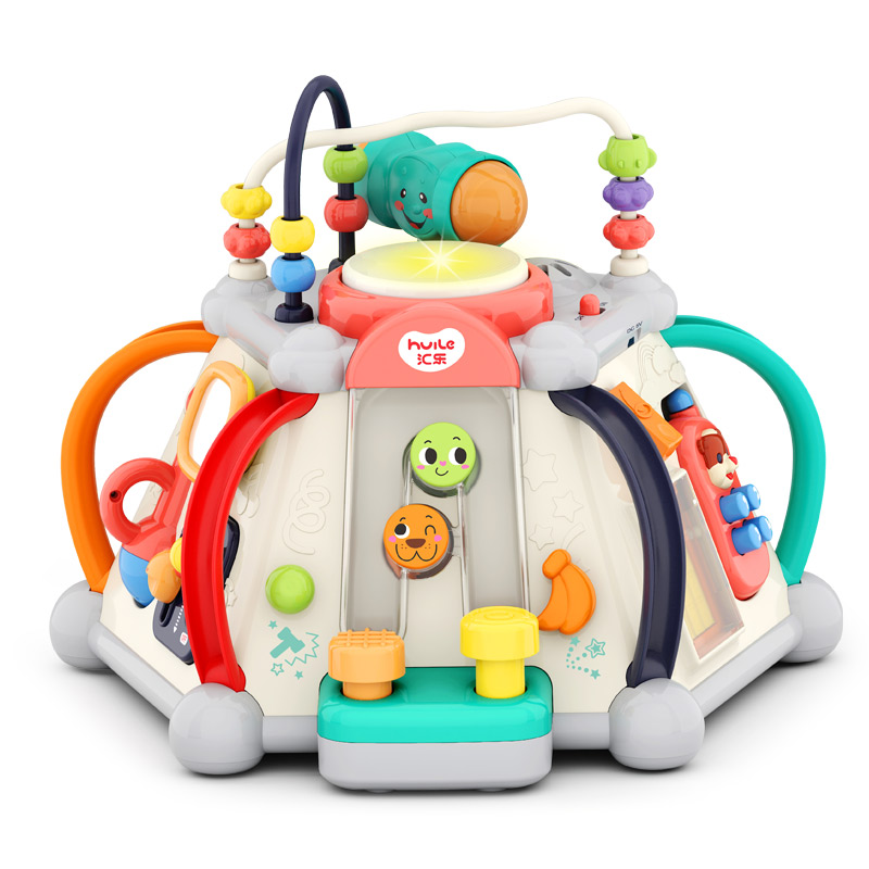 HUILE TOYS Hexahedral Treasure Box Educational Toy Game Table for Infants, Toddlers, Early Learning, Boys And Girls, Birthday And First-Year Gifts