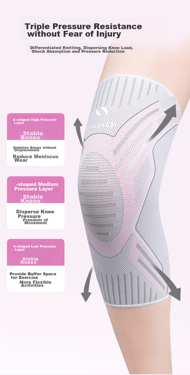 Nailikes Professional Sports Knee Brace for Women Running Protective Warm Knee Joint Support for Badminton S Size 5