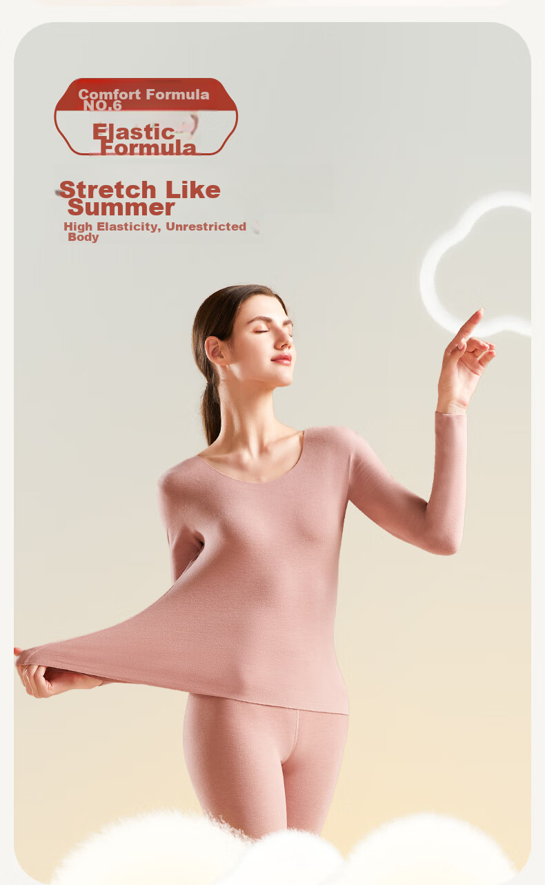 Bejirog Women's Thermal Underwear Set, Thick Fleece-Lined Body-Shaping Heat-Generating Anti-Cold Seamless Base Layer Autumn Top And Pants Winter Seaso 17