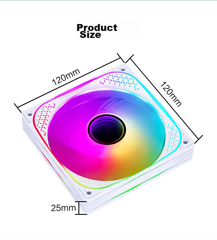 SAMA Jingjie 1st Generation Black 12cm Case Fan, ARGB Infinite Mirror Light/5V3P Godlight Synchronization/Little 4P-PWM Speed Control/Hydraulic Bearing/Standard Shock Absorption Pad 9