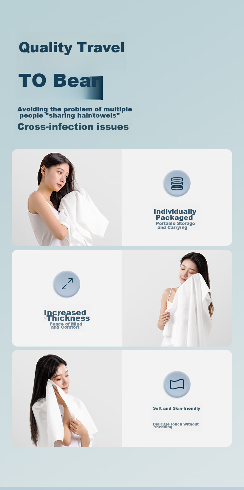Grace Disposable Compressed Thickened Facial Cleansing Towels Travel Hotel Portable Individually Wrapped Candy Small Pack 20 Pieces 10
