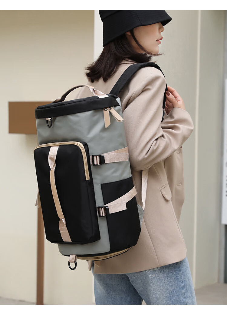 Xinqin Travel Bag Men's Gym Bag Large Capacity Backpack Shoulder Bag Handbag Mountaineering Bag Color Block 1