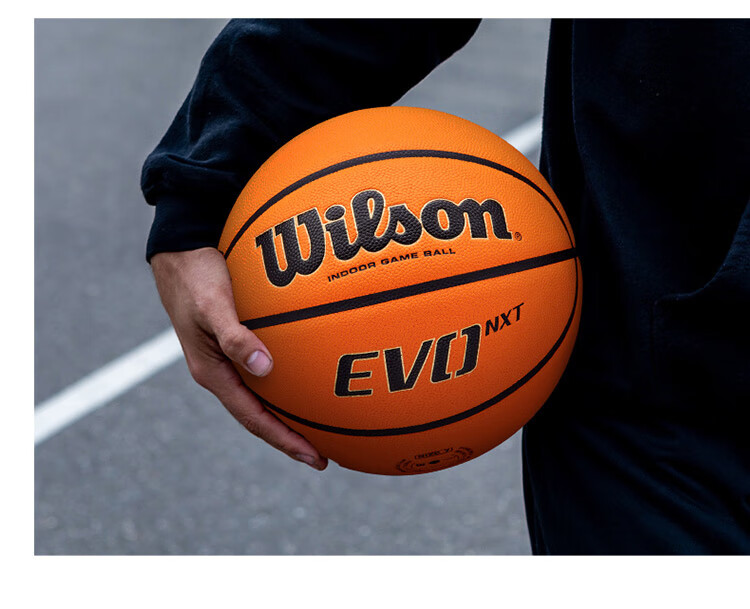 Wilson NCAA Official Competition Ball EVO NXT, American High School Indoor Microfiber Size 7 Basketball 12