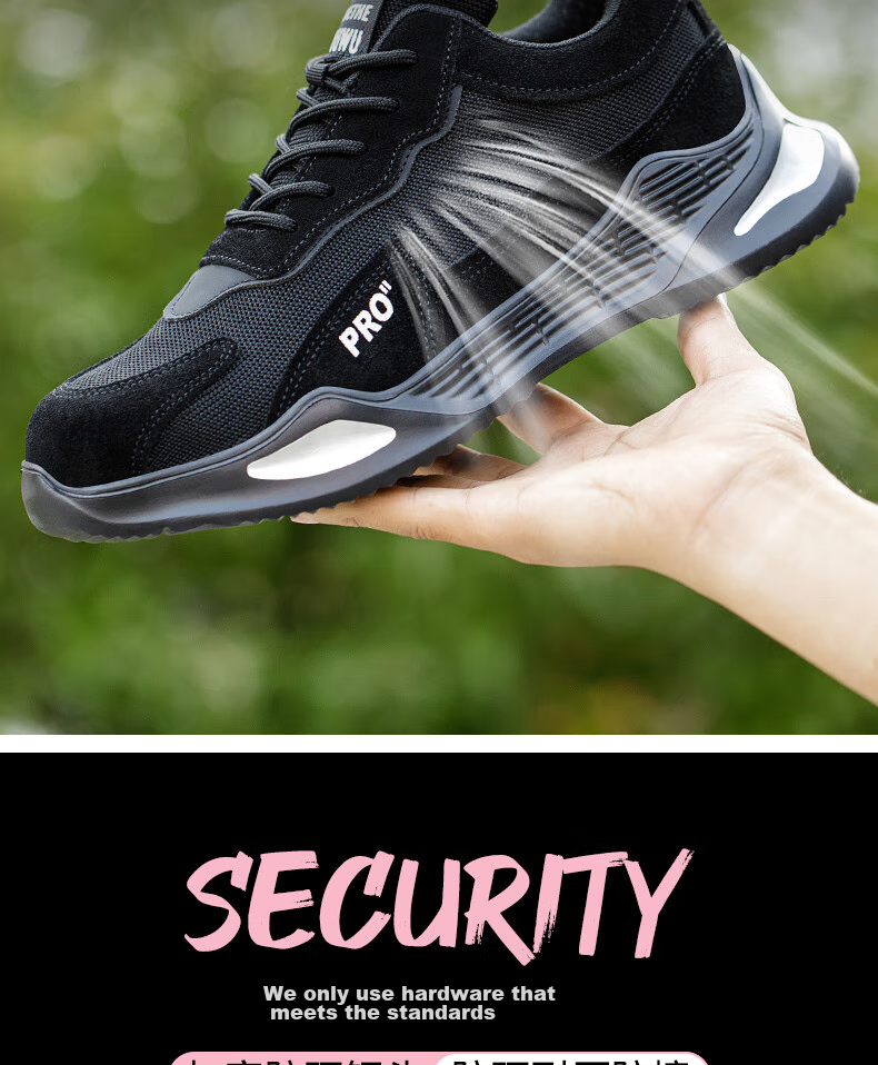 LAOGUANJIA Women's Safety Shoes, Small Size, Lightweight And Breathable, Ladies' Work Safety Shoes, Steel Toe, Anti-Smashing And Puncture-Resistant, 8245, Size 38 5