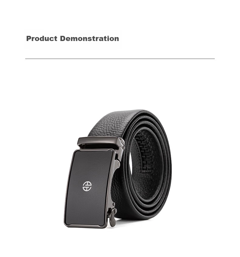 Aokang Men's Belt, Top-Grain Leather, Automatic Buckle, Business Trouser Belt, Birthday Gift for Husband 10