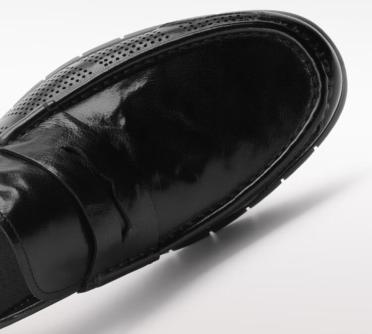 Goldlion Men's Business Casual Perforated Breathable Comfortable Durable Loafers G508320205 Black Size 39 6