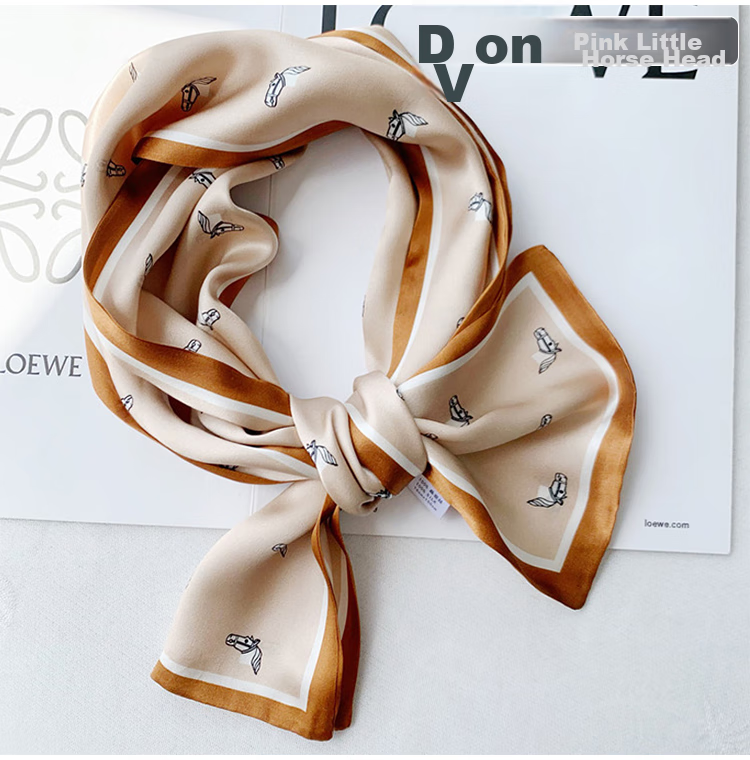 GLO-STORY Silk Scarf for Women, Mulberry Silk Versatile Double-Layer Fine Silk Narrow Small Scarf Long Flowing Ribbon Qixi Gift Box Set 14