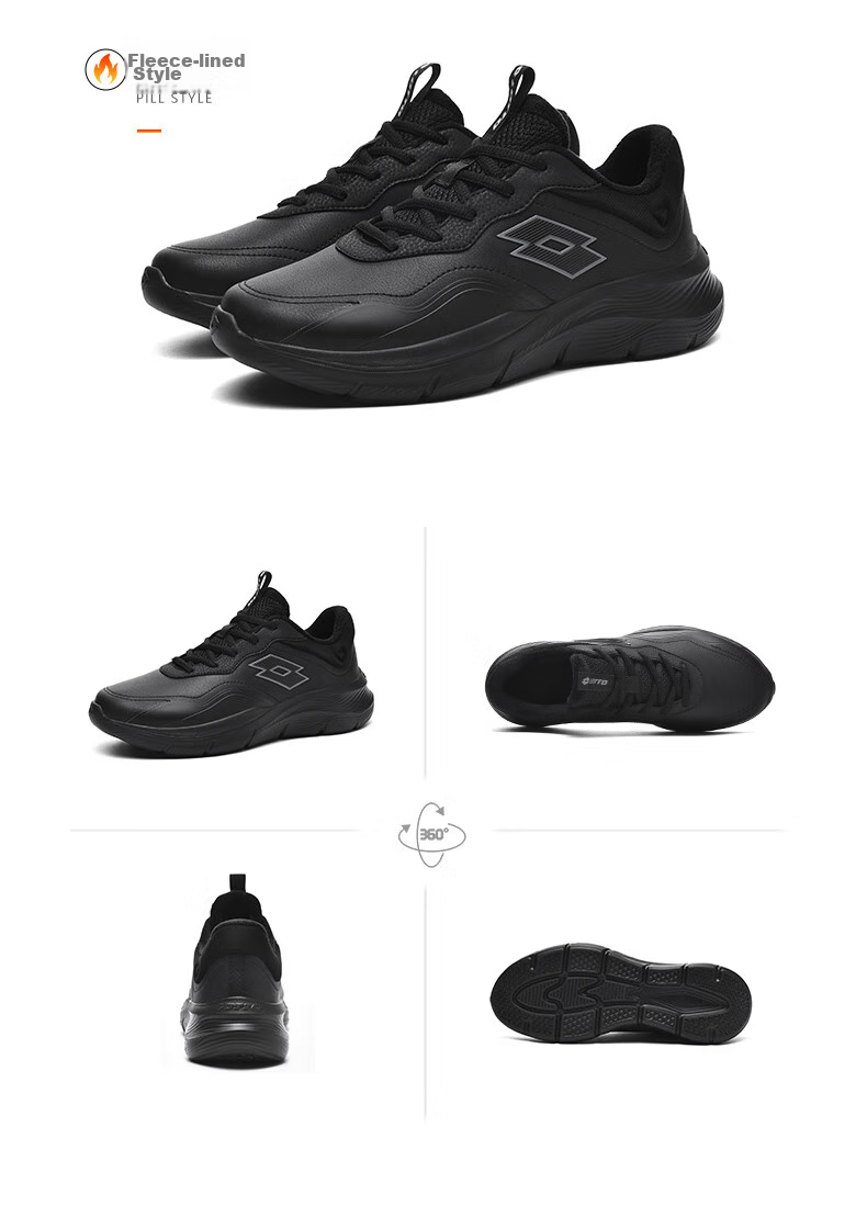 LOTTO Running Shoes for Men, Autumn Sports Casual Shoes, Shock-Absorbing And Rebound Running Shoes for Men, 1170P Black, Size 39 17