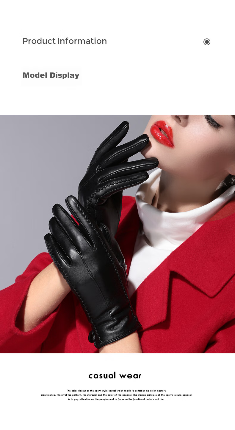 RED DRAGONFLY Women's Genuine Leather Winter Gloves Fleece Lined Warm Waterproof Windproof Motorcycle Riding Sheepskin Gloves 11