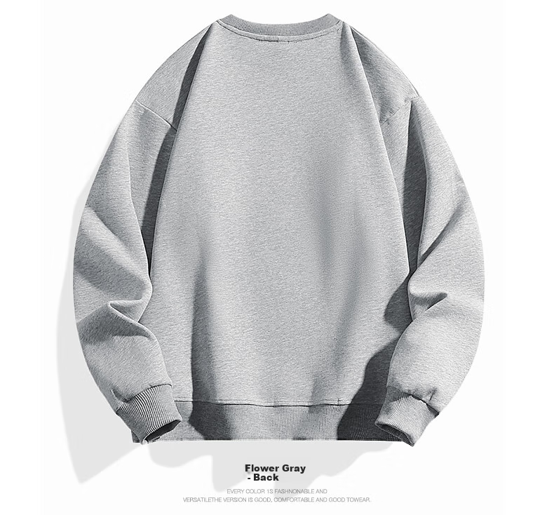 Mianzhi Men's Sweatshirt, Trendy Solid Color, Loose Round Neck, Versatile Casual Top, White, 2XL 19