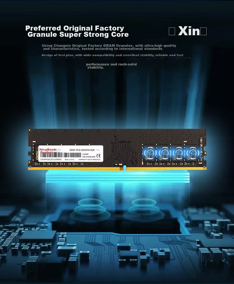 KINGBANK 16GB DDR4 3200 Desktop Memory Module, Intel-Specific RAM, Black Knight 5