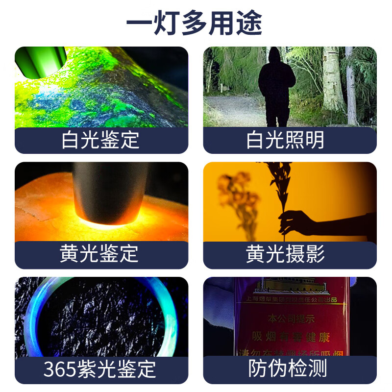 MOTIE Jade Flashlight with 365nm UV Light for Viewing Jade And Jewelry, Professional Appraisal with 3 Light Sources And 30x Magnification Combinatio