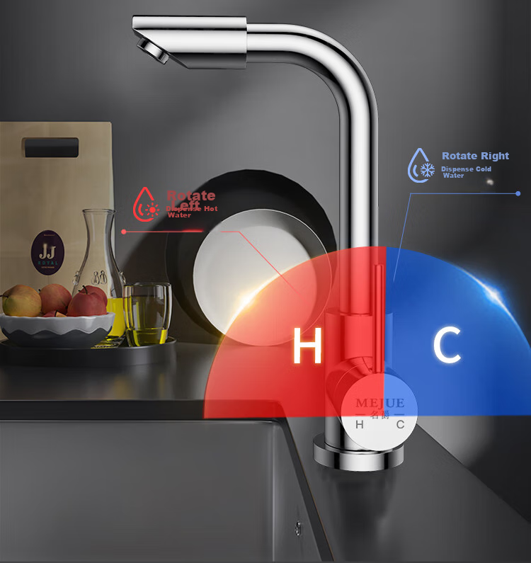 MEJUE Basin Faucet, Hot And Cold Dual Control, 360° Double Rotation, Bathroom Sink Faucet Z-1201 13