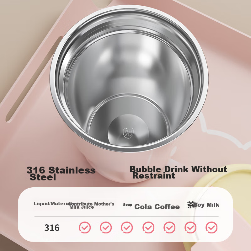 Wusheng Insulated Mug, 316 Stainless Steel, Large Capacity Water Bottle, Stylish Design, Coffee Cup for Men And Women, Student Cup, Home And Office Gift