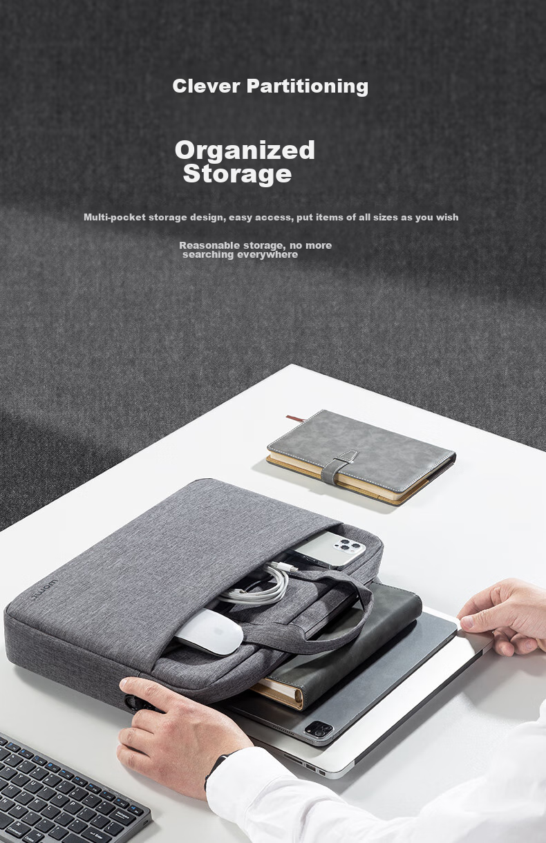 WOMT Inkless Laptop Bag Handheld 15.6/16 Inch Suitable for Apple Huawei Lenovo Legion Xiaomi ASUS Dell Gaming Laptops Large Capacity Shoulder Bag for Men And Wome 3