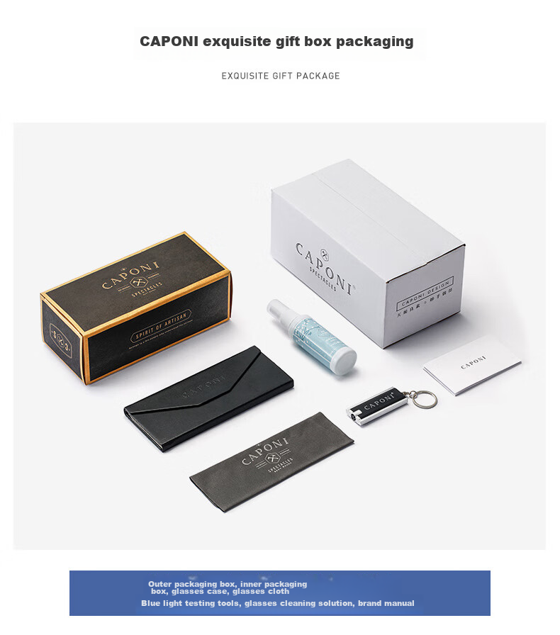 CAPONI Anti-Blue Light Glasses for Women with Myopia, Photochromic Non-Prescription Glasses for Men, Ultra-Light Cold Tea Frameless Glasses, Can Be Fitted with Prescription Lenses And Astigmatism Correctio 25