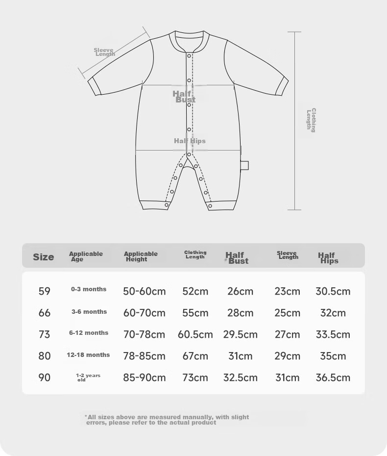 Beitaisi Baby Clothes Spring And Autumn Long-Sleeve Bodysuit, Pure Cotton Newborn Onesie, for Boys And Girls, Early Spring Outfit Pajamas 60