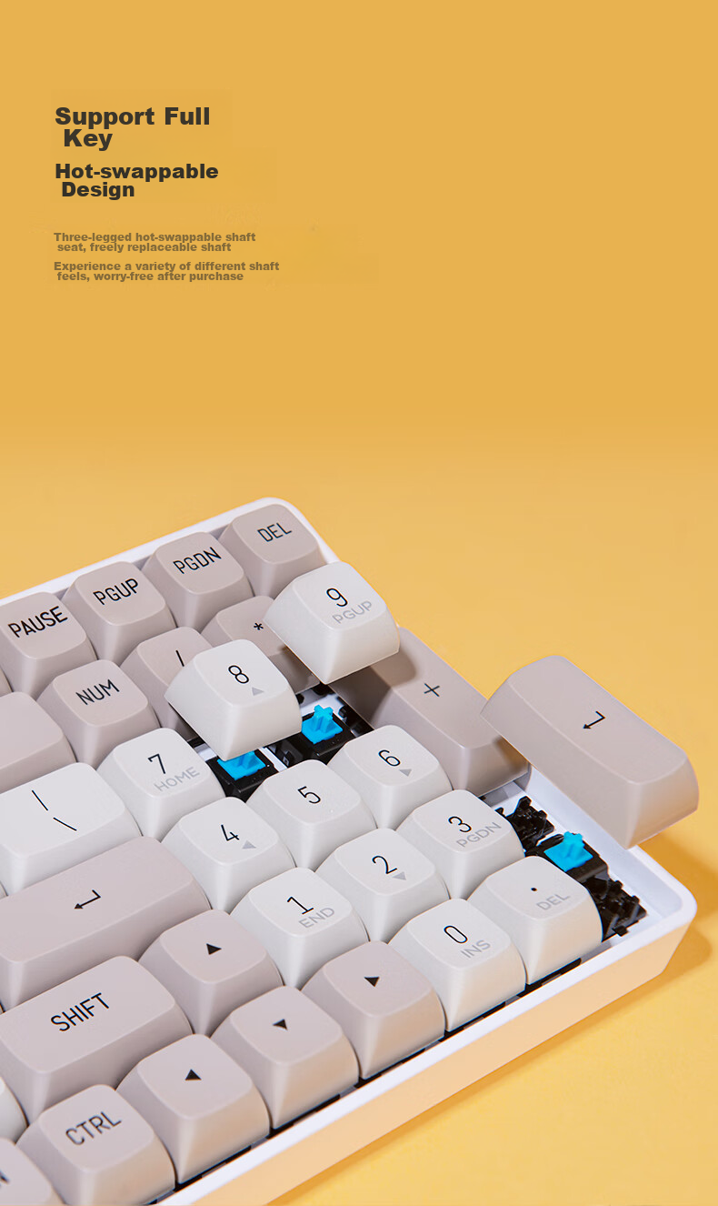 Aigo AG98 Customizable Keyboard Mechanical Gaming And Office Keyboard RGB Backlit Full Hot-Swappable Tri-Mode Gasket Structure Interstellar Journey - Kaiva Ice Cream Pro 9