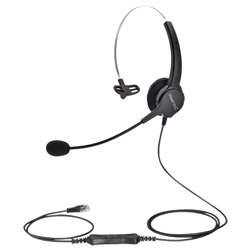 HION FOR630 Headset Single Ear Call Center Headphones/Call Center Agent Noise-Cancelling Headset/Call Operator Telephone Headset/Customer Service Telemarketing Headset - Crystal Head (B4)