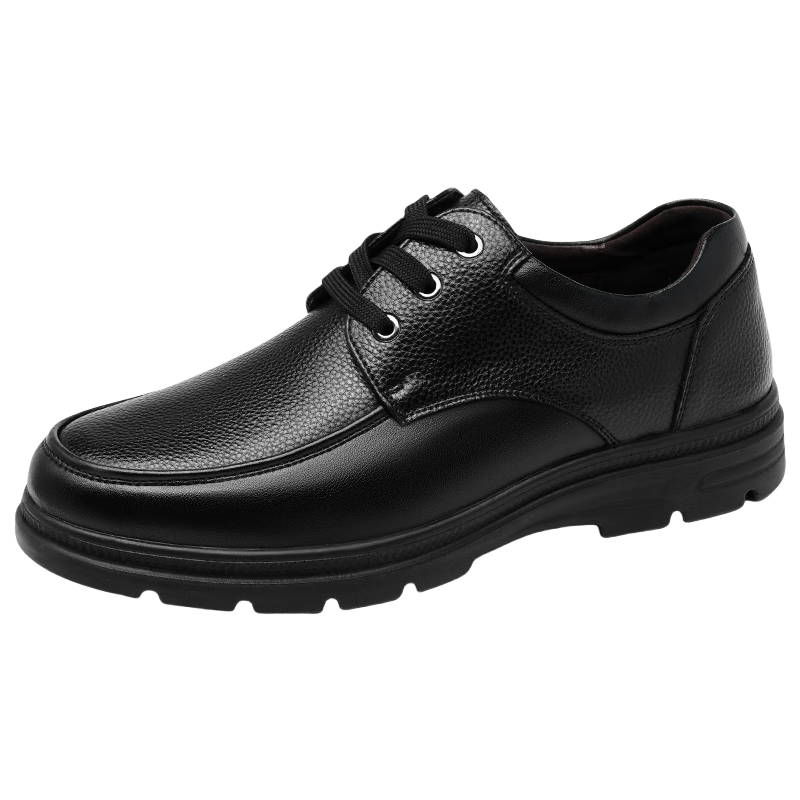 EGCHI Men's Leather Shoes, Business Casual Formal Leather Shoes, Men's British-Style Lace-Up Casual Shoes, X2091888, Black, Size 43