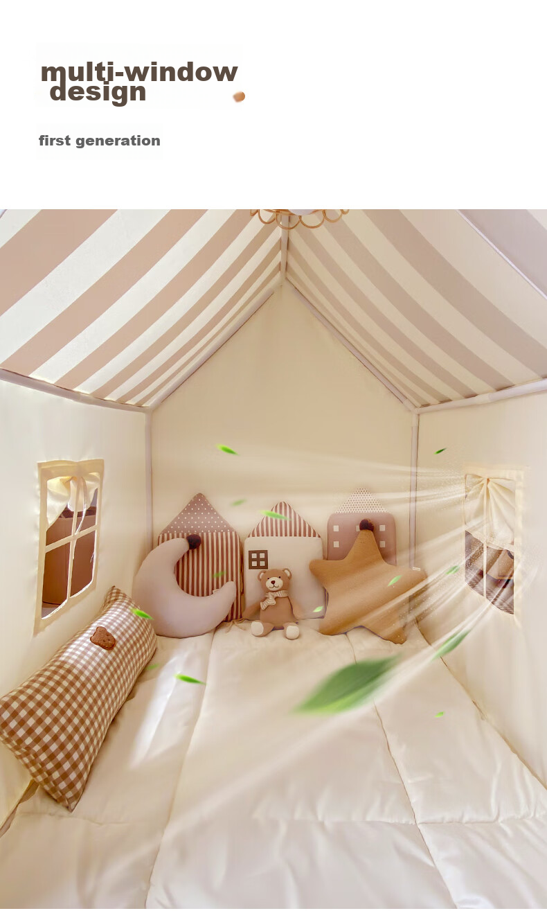 Little Dove Children's Tent Indoor Playhouse / Boys And Girls Princess House Toy, Bear House (Pillow Not Included) 6